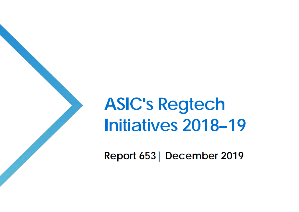 ASIC's RegTech Initiatives 18-19