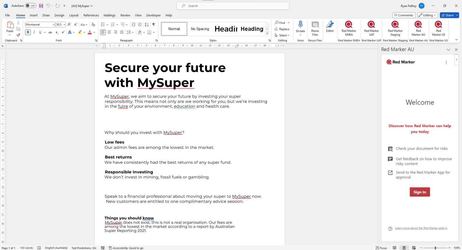 Document Scanning Red Marker USA